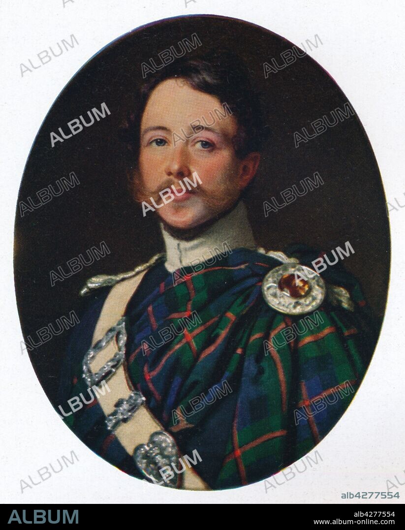 FRANCIS GRANT. George Murray, 6th Duke of Atholl, c1850, (1930). Portrait of George Augustus Frederick John Murray, 6th Duke of Atholl (1814-1864), who provided for the construction of a piped water supply to the town of Dunkeld in Perthshire, Scotland. Murray was a lieutenant of the 2nd Dragoon Guards in the British Army. From "The Connoisseur", Volume 86, edited by C. Reginald Grundy. [The Connoisseur Ltd, London, 1930].