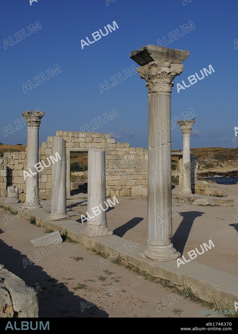 Ukraine. Chersonesus Taurica. 6th century BC. Greek colony occupied later by romans and byzantines. The Byzantine Basilica. Sevastopol.