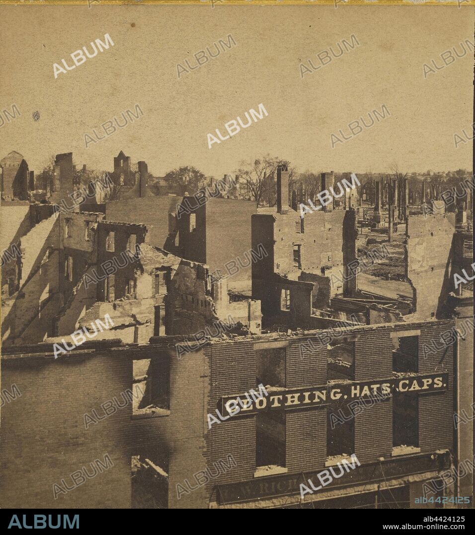 Looking Northerly from Fore Street, at foot of Exchange. Ruins of the Great Fire in Portland, Me., July 4th, 1866., John P. Soule (American, 1827 - 1904), July 12-14, 1866, Albumen silver print.