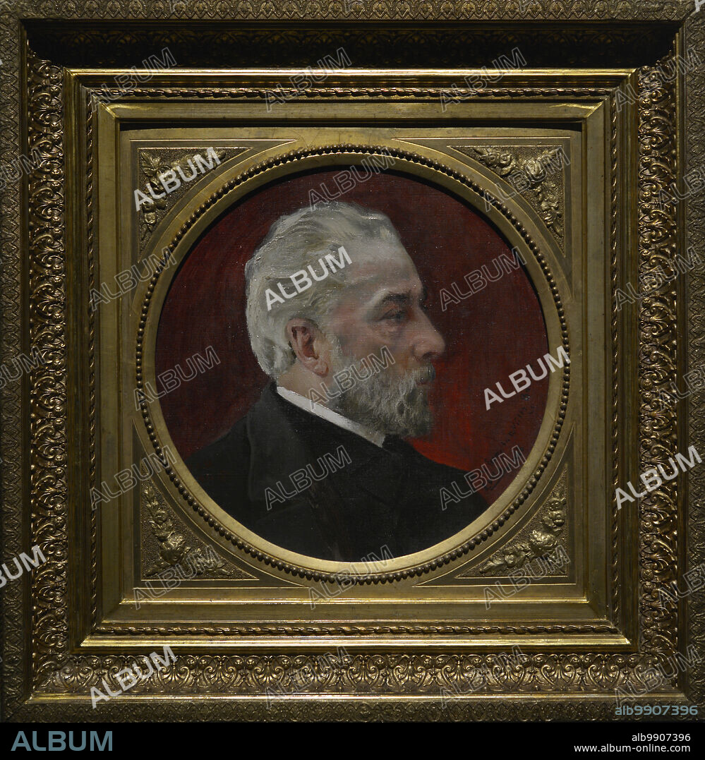 JUAN LUNA NOVICIO (1857-1899). PHILIPPINE PAINTER.. Víctor Balaguer i Cirera (1824-1901). Político y escritor español. Ministro de Ultramar (1871, 1874 y 1886-1888) y de Fomento (1872). Retrato de Víctor Balaguer, 1888, por Juan Luna y Novicio (1857-1899). Oleo sobre lienzo. Museo del Prado. Madrid. España.