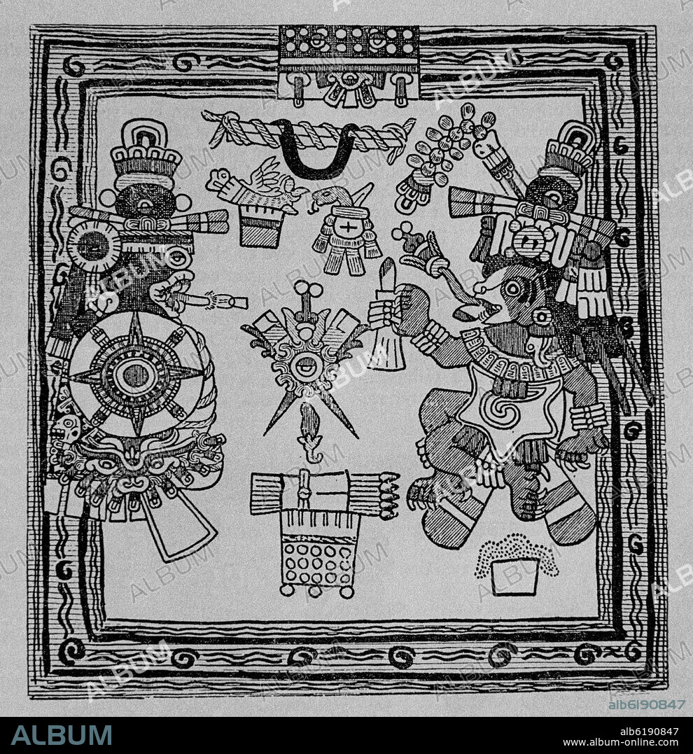 XOLOTL, EL PERRO QUE CONDUCE AL SOL AL RECINTO DE LOS MUERTOS, REGENTE DE LA DECIMOSEXTA SECCION DEL TONALAMATL, CE-COZCACUAUHTLI, EL BUITRE.