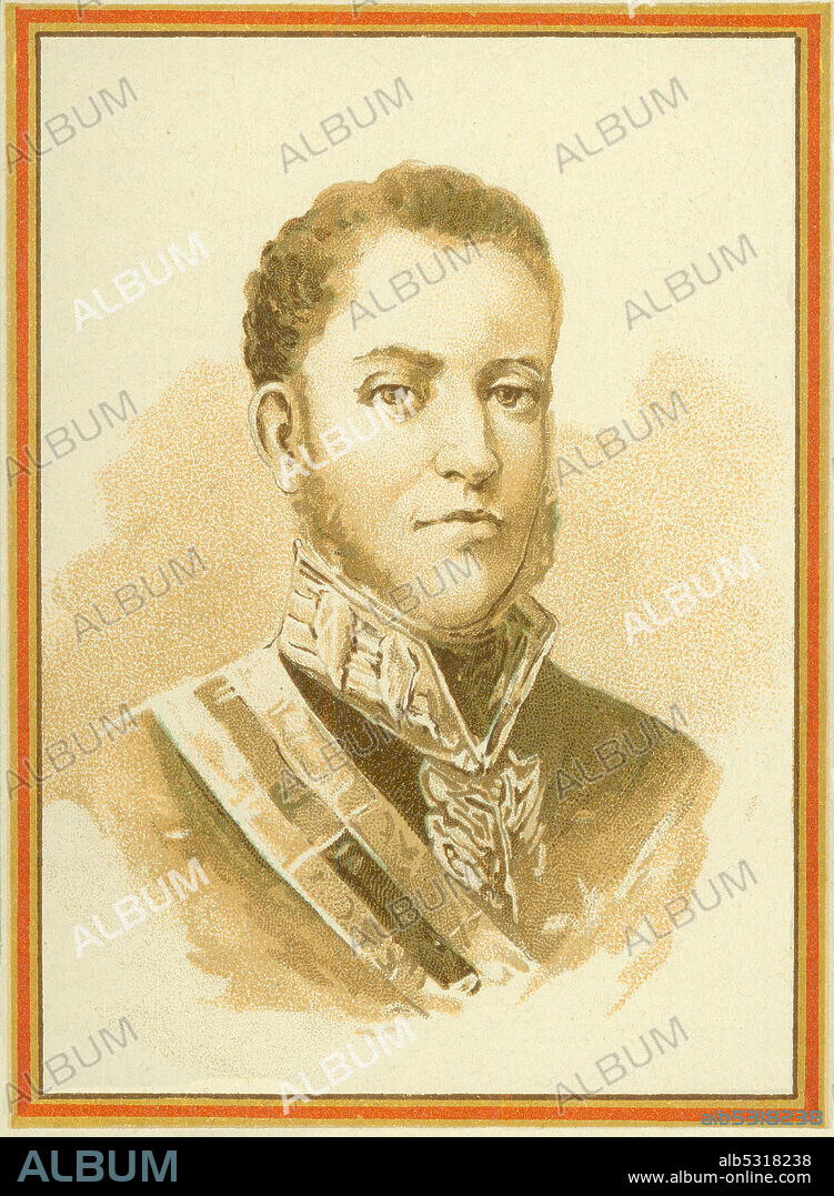 Guerra de la Independencia (1808-1814). Francisco Espoz y Mina (1781-1836), militar español y guerrillero en Navarra. Grabado de 1895.