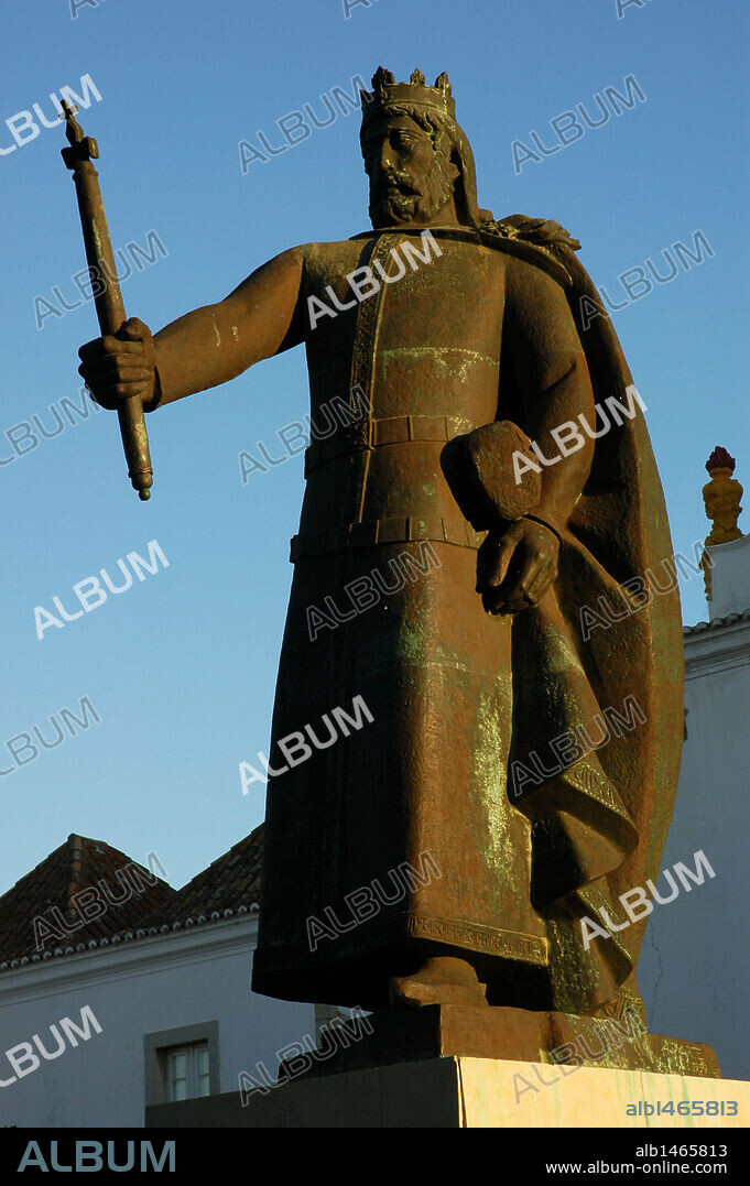 Afonso III of Portugal (1210-1279). King of Portugal. Statue. Faro. Algarve. Portugal.