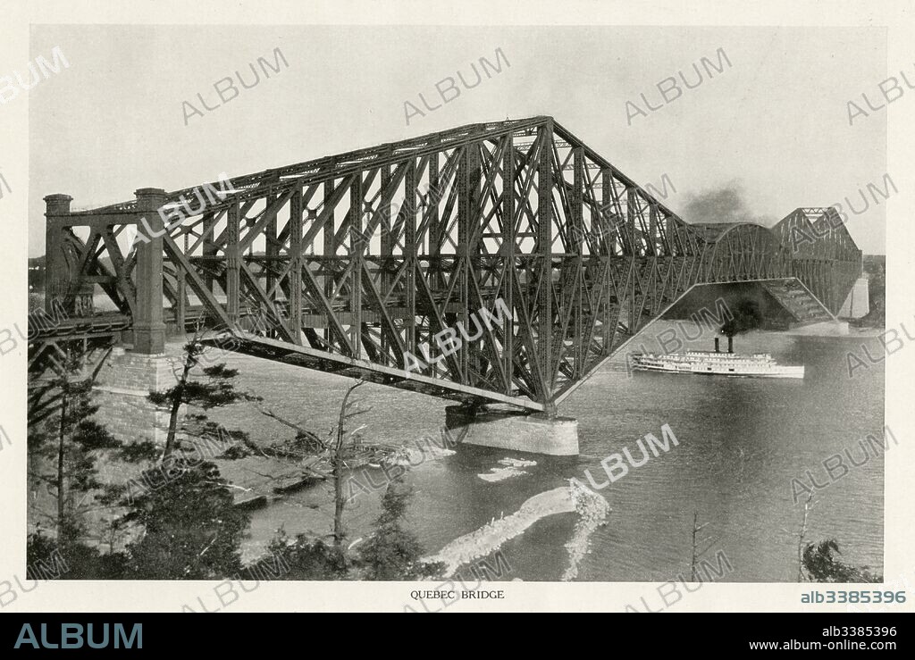 The Quebec Bridge. A new bridge was constructed after the original bridge collapsed in 1907.