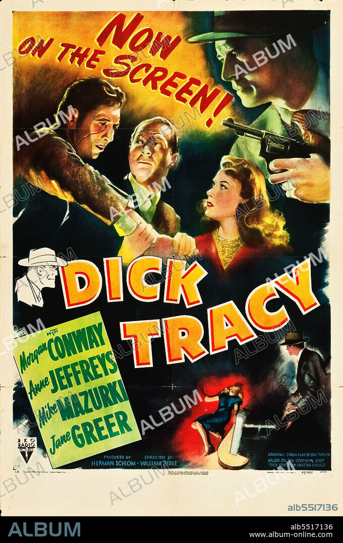MORGAN CONWAY in DICK TRACY, 1945, directed by WILLIAM A. BERKE. Copyright RKO RADIO PICTURES.