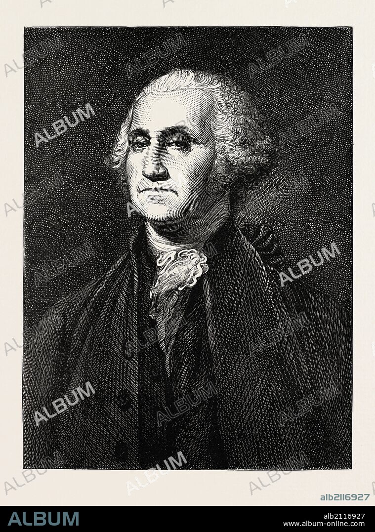 GEORGE WASHINGTON, He was one of the Founding Fathers of the United States, serving as the commander-in-chief of the Continental Army during the American Revolutionary War. He also presided over the convention that drafted the Constitution, which replaced the Articles of Confederation. The Constitution established the position of President of the republic, which Washington was the first to hold, US, USA, 1870s engraving.