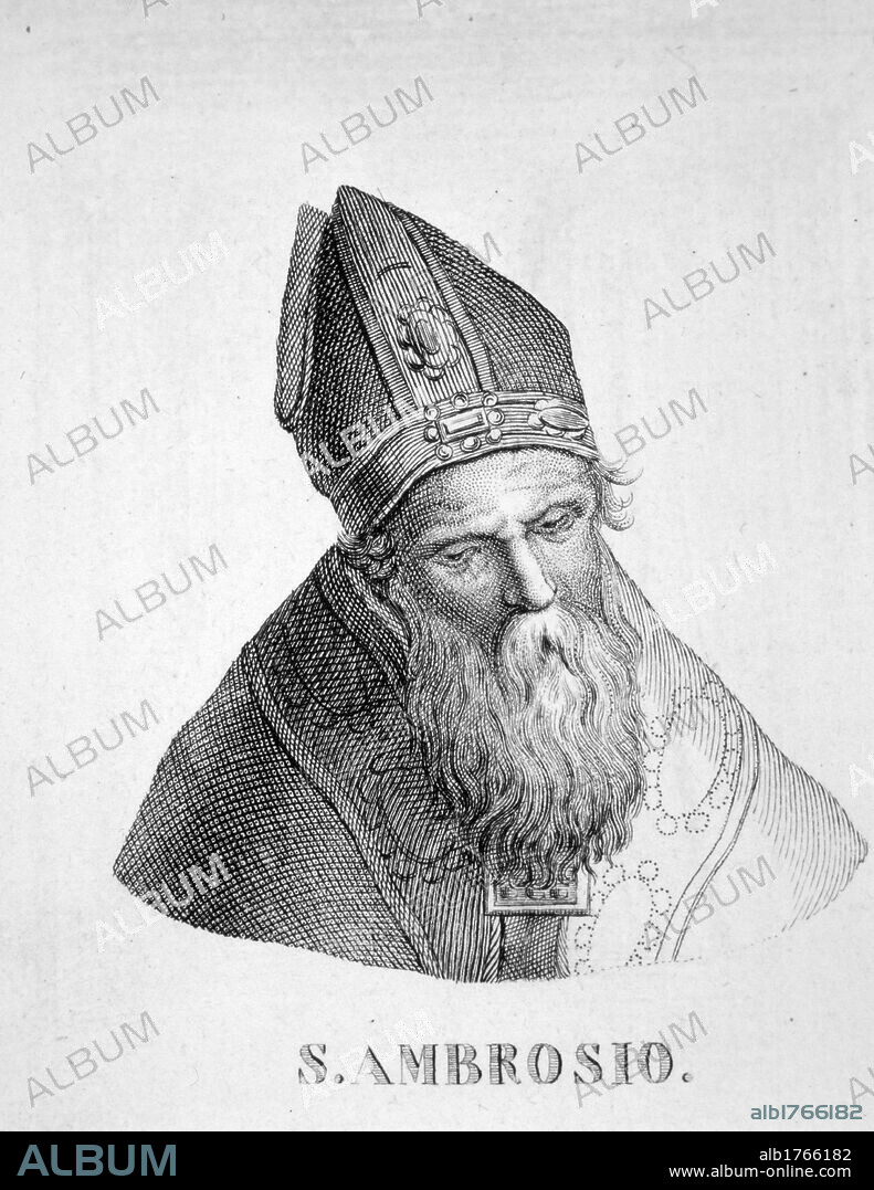 San Ambrosio (340-397). Arzobispo de Milán. Padre y doctor de la Iglesia Latina. Italia. S.IV.