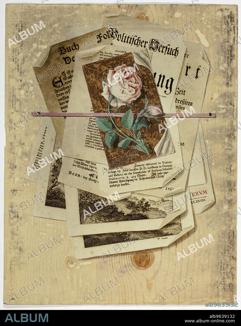 MARTIN CERULLI. Trompe L'Oeil: Papers Pinned to Wall, 1735/65.
