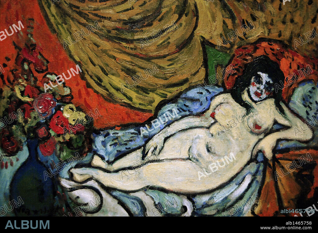 PABLO PICASSO y MAURICE DE VLAMINCK. ARTE SIGLO XX. FRANCIA. MAURICE DE VLAMINCK (1876-1958). Pintor fauvista francés. "DESNUDO RECLINADO" (1905). Museo de Bellas Artes de Houston. Estado de Texas. Estados Unidos.