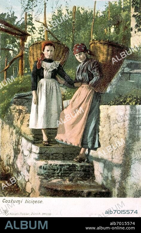 Suisse - début 20ème siècle
Canton du Tessin
Les costumes traditionnels.