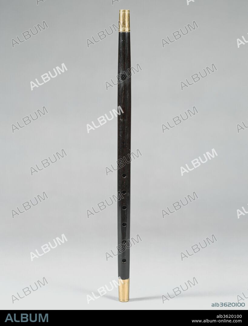 Fife. Culture: American. Dimensions: Total length: 39.9 cm (15-3/4 in.)
Embouchure: 9.2 x 8.7mm
Center embouchure to end: 306mm
Bore diameter: 10.8mm
Hole diameter: 5.7mm
Distance from embouchure center to center
B: 134mm
A: 156mm
G: 177mm
F: 201mm
E: 224mm
D: 249mm. Maker: Edward or Frederick Riley. Date: 1819-43.
