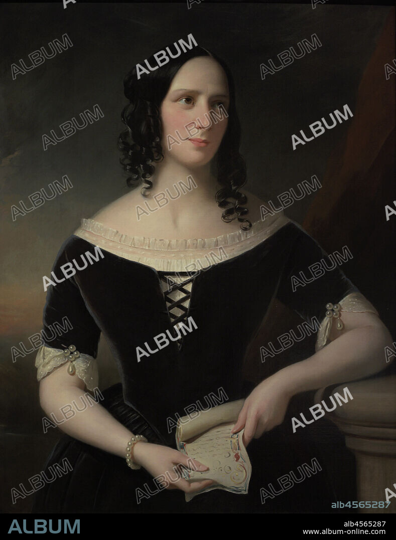 JOHN HAYES (1786-1866). BRITISH PAINTER.. Agnes Strickland (1796-1874). English historian and poet. Portrait by John Hayes (1786-1866). Oil on canvas (92,1 x 71,8 cm), 1846. National Portrait Gallery. London, England, United Kingdom.