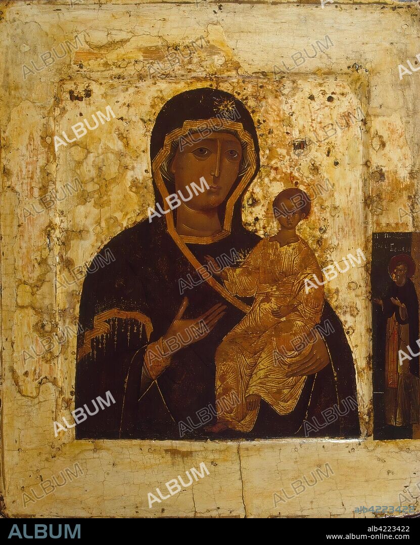 'Icon: The Virgin Hodegetria of Smolensk'. Russia, Late 16th century. Dimensions: 34,5x29 cm.
