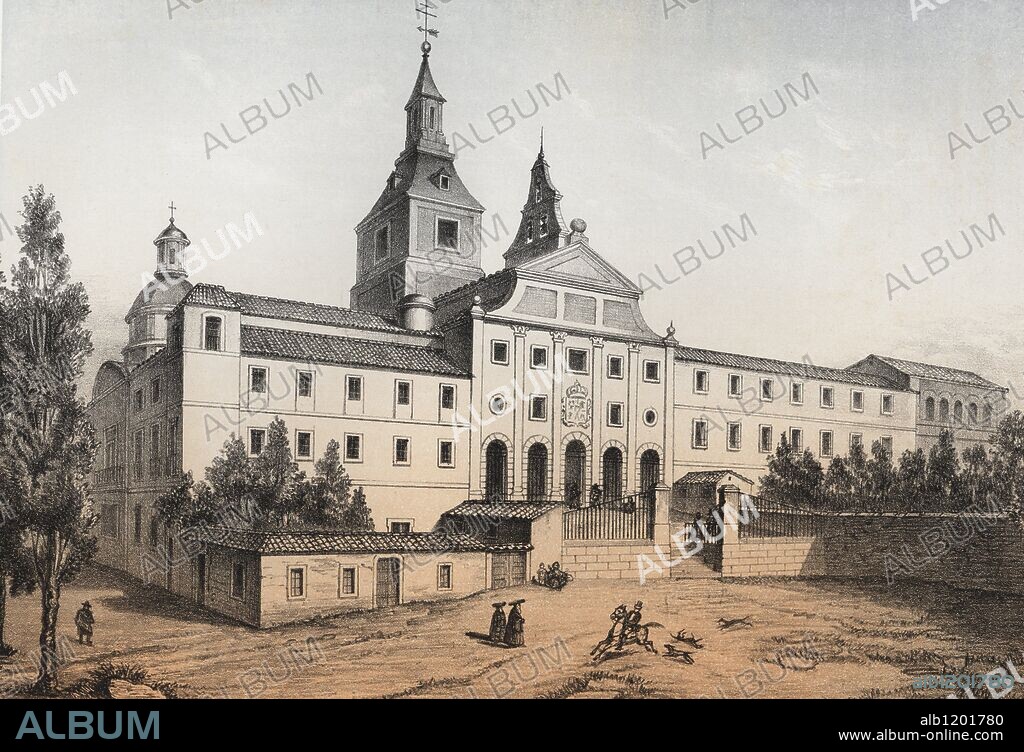 Antiguo Convento e Iglesia de los Agustinos Recoletos, construído en 1592. Grabado de 1870.
