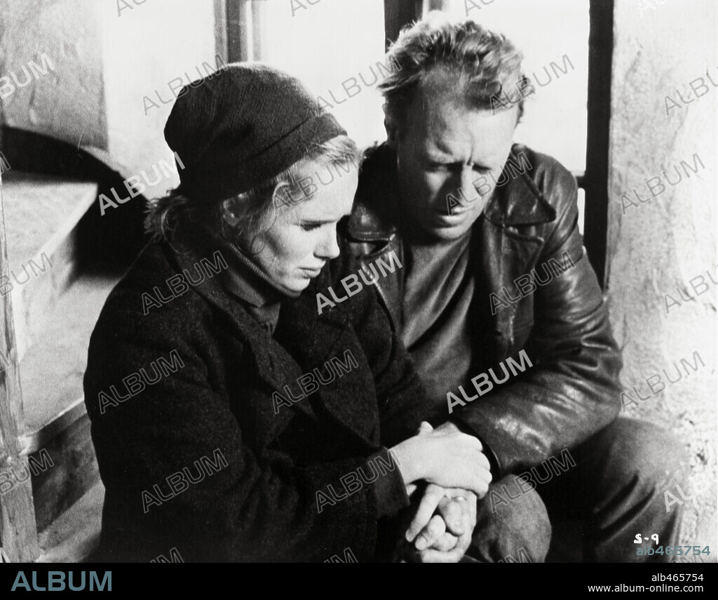 LIV ULLMANN and MAX VON SYDOW in THE SHAME, 1968 (SKAMMEN), directed by INGMAR BERGMAN. Copyright CINEMATOGRAPH AB.