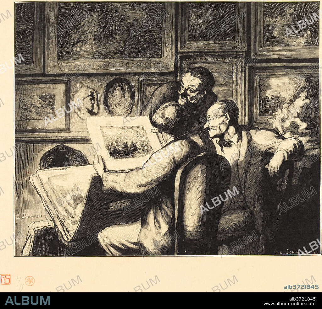 FRANCOIS LOUIS SCHMIED AFTER HONORé DAUMIER. Les Amateurs d'estampes. Dated: published 1920. Medium: wood engraving.
