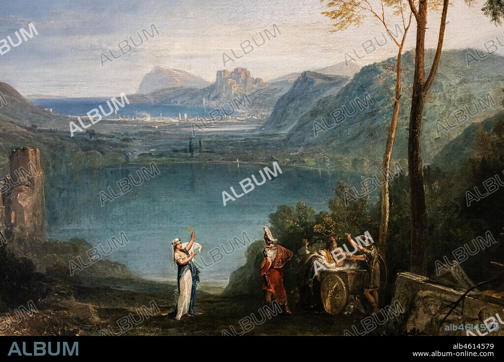 Joseph Mallord William Turner: "The Lake of Avernus, Aeneas, the Cumaean Sybil", oil painting, 1814-5. Detail.