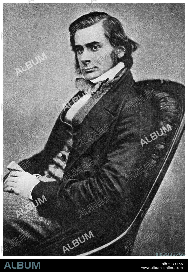 Thomas Henry Huxley, British biologist, 19th century (1956). Huxley (1825-1895) earned the nickname 'Darwin's Bulldog' because of his ardent support of Darwin's theory of evolution. He was the grandfather of Julian and Aldous Huxley. A print from People, a volume about the origin and early history of many things, common and less common, essential and inessential, by Readers Union, the Grosvenor Press, London, 1956.