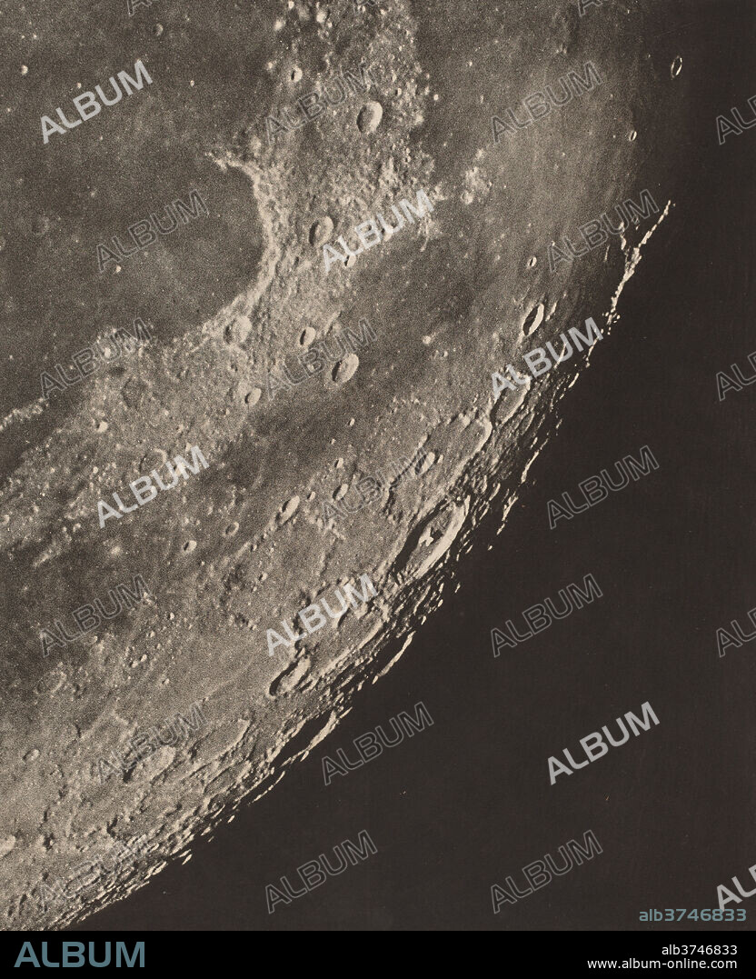 CHARLES LE MORVAN. Carte photographique de la lune. Dated: 1904. Dimensions: image: 31.59 x 26.35 cm (12 7/16 x 10 3/8 in.)  plate: 38.58 x 30 cm (15 3/16 x 11 13/16 in.)  sheet: 48.9 x 37.94 cm (19 1/4 x 14 15/16 in.). Medium: photogravure.