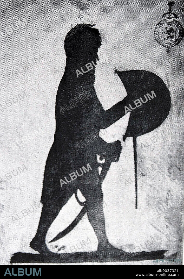 Silhouette of Ángel de Saavedra, 3rd Duke of Rivas (1791-1865) a Spanish poet. Dated 19th Century.