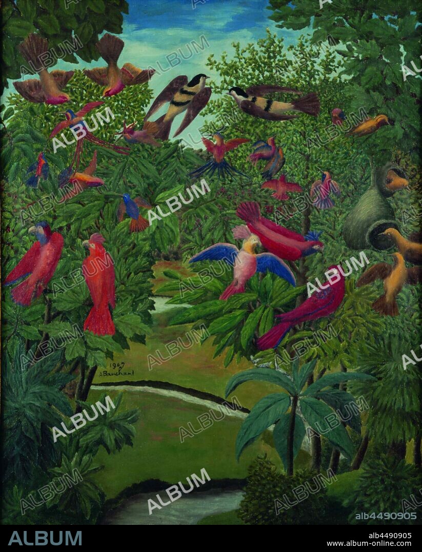 ANDRE BAUCHANT. Oiseaux exotiques (Exotic birds).