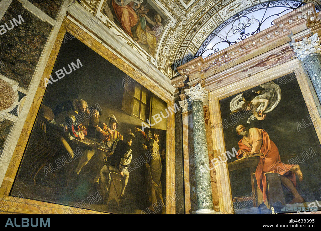 Capilla Contarelli, paintings made by the baroque master Caravaggio, San Luigi dei Francesi church, Roma, Lazio, Italia.
