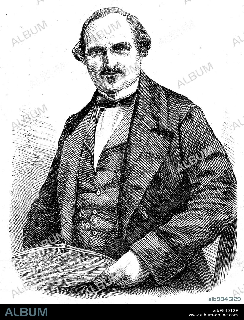 Mr. E. J. Loder, 1858. British composer and conductor.  'At a very early age Edward Loder gave promise of great talent for music...At nineteen years of age he produced his first opera, "Nourjahad," at the English Opera House, then under the management of Mr. Arnold. Its success was so marked that he was at once placed in the foremost rank of English musicians...Edward Loder determined on making a musical tour, and started for Germany, where he remained but a short time; journeying thence to Italy, France, Russia, &c.... In 1847 was produced "The Night Dancers," at the Princess' [Theatre]...The success of this opera was very decided: it ran three entire seasons, the composer being called for each night during a whole fortnight by the audience'. From "Illustrated London News", 1858.