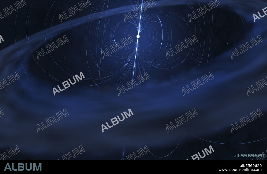 A Magnetar is a special kind of a pulsar, which is a very small, compact neutron star that periodically emits light. Magnetar are extremely powerful magnetic stars. In fact, they are the most magnetic objects known in the universe. They do not last long as magnetars, maybe only 30 000 years, after that the magnetic field fades. However, while a magnetar is active, it can produce magnetic fields with the intensity of 10^15 Tesla. The strongest magnet produced on Earth is only 40 Tesla. Strange things go on around magnetars.