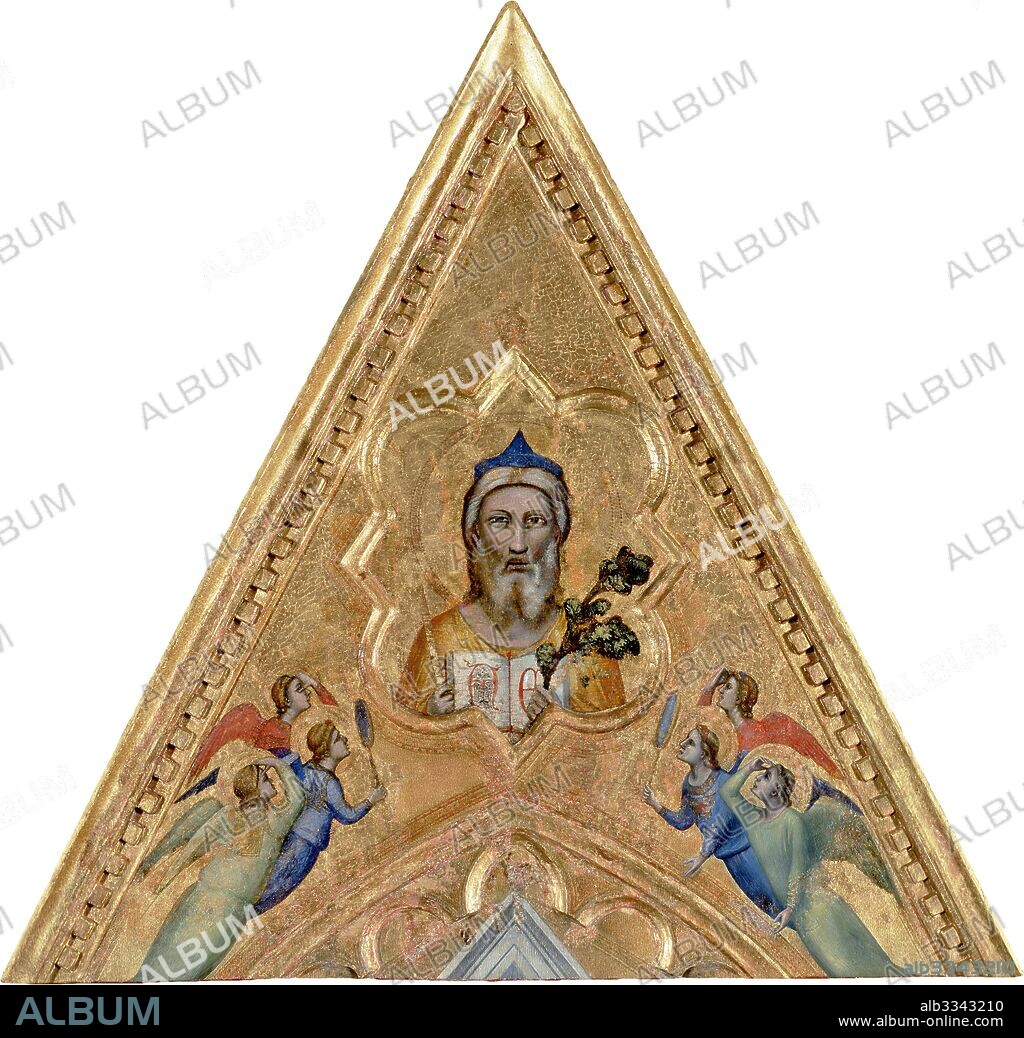 GIOTTO DI BONDONE. God the Father with Angels. (From the Baroncelli Polyptych).