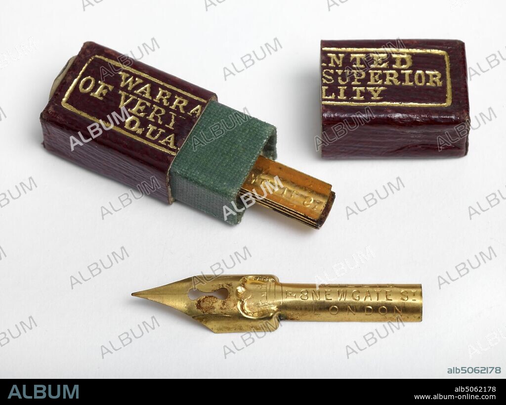 Box of Pen Nibs Manufacturer: Joseph Gillott & Sons, Social history, Science and Industry, Manufacturers, Writing, Calligraphy, Metal, Birmingham history, Pen.