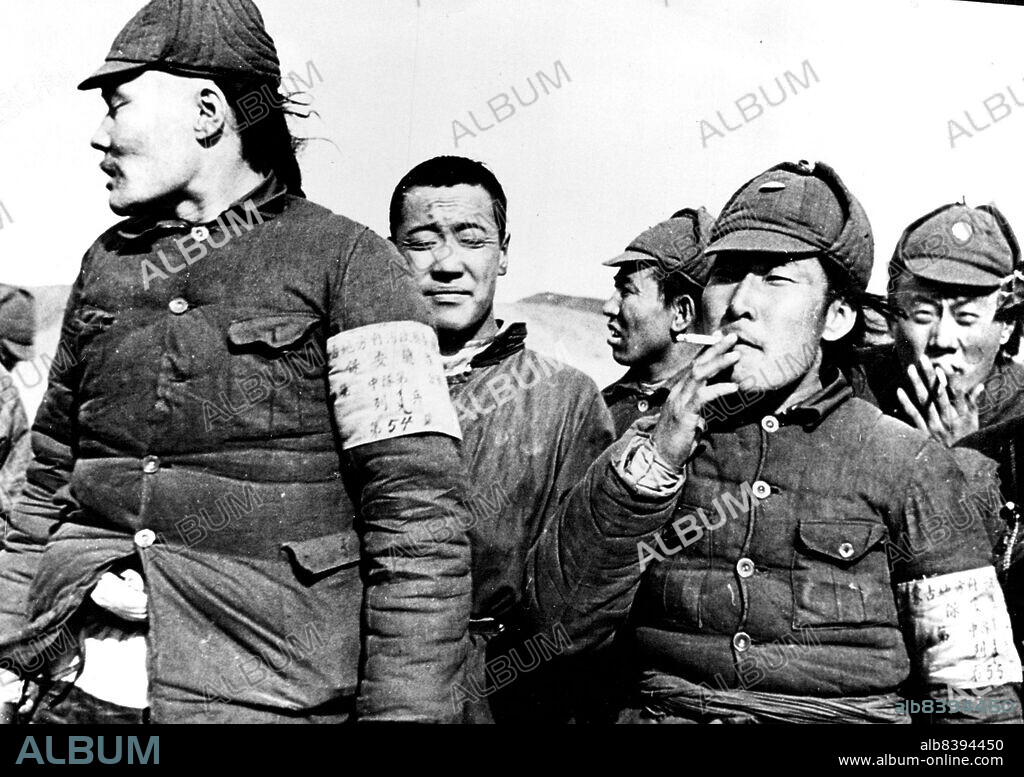 Mongol Hordes Trained By Japanese To Oppose Soviet -- Some of the Mongol Hordes in Pailongmao, capital of inner Mongolia, on whom Japan depends to defend the border in the event of war with Russia.The Japanese army is rapidly completing a ring of fortified frontier outposts around inner Mongolia, which has now been closed to foreigners. Her programme includes the creation of a Japanese-trained force of Mongolian soldiers ready to repel any attack from soviet-controlled territory.Note: Japan has closed inner Mongolia to foreign visitors and is strictly preventing photographs of military activities there. The attached set of exclusive photographs were obtained with great difficulty by an associated  press cameraman who was on of the few foreigners permitted to visit inner Monogolia in recent months. October 14, 1936. (Photo by Associated Press Photo).