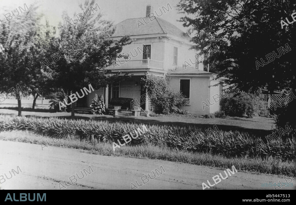 General Eisenhower's Family Home At Abilene, Kansas -- Here he spent his boyhood, and his parents still live in the white and pleasant house. December 13, 1945. (Photo by Pictorial Press).