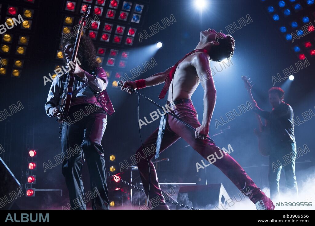 GWILYM LEE, JOSEPH MAZZELLO and RAMI MALEK in BOHEMIAN RHAPSODY, 2018, directed by BRYAN SINGER and DEXTER FLETCHER. Copyright GK Films/New Regency Pictures/Queen Films Ltd./Tribeca.