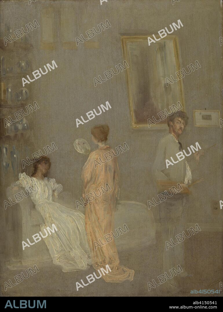 JAMES ABBOTT MCNEILL WHISTLER. The Artist in His Studio. James McNeill Whistler; American, 1834-1903. Date: 1865-1866. Dimensions: 62.9 × 46.4 cm (24 3/4 × 18 1/4 in.). Oil on paper mounted on panel. Origin: United States.