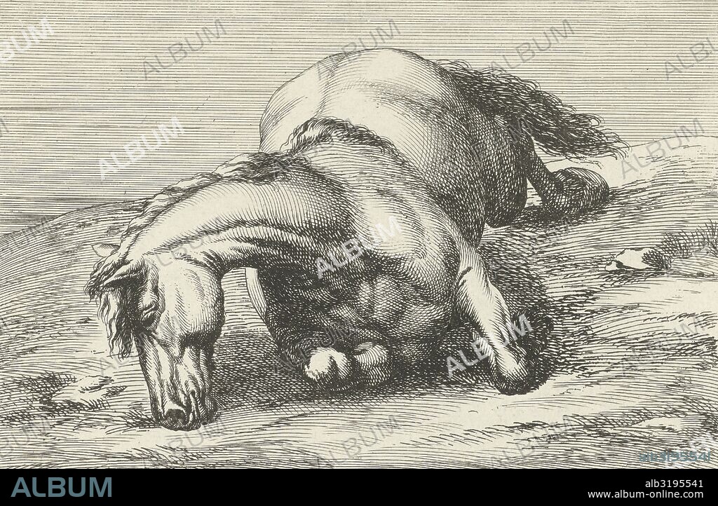 Killed horse, Jan van Huchtenburg, Adam Frans van der Meulen, unknown, 1674 - 1733.