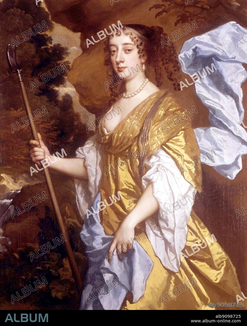 '... luscious and animated...' Barbara Villiers, Lady Castlemaine and later Duchess of Cleveland (1641-1709). She was simultaneously the mistress of both Charles II and the young John Churchill. Painting by Sir Peter Lely (1618-1680).