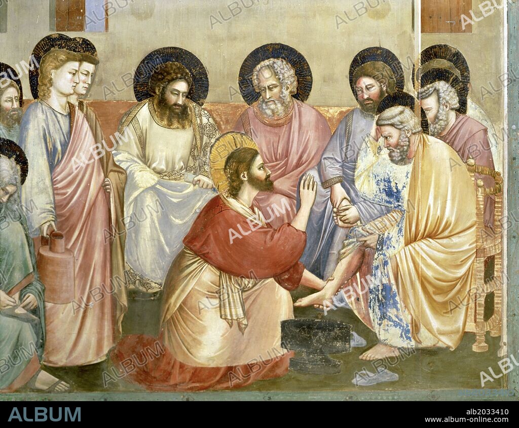 GIOTTO DI BONDONE. Giotto / 'Lavatorio' (detalle), 1304-1306, Fresco.