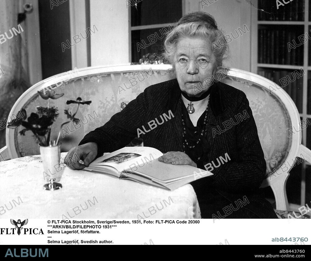 © FLT-PICA Stockholm, Sverige/Sweden, 1931, Foto: FLT-PICA Code 20360. ***ARKIVBILD/FILEPHOTO 1931***. Selma Lagerlöf, författare.. ---. Selma Lagerlof, Swedish author.