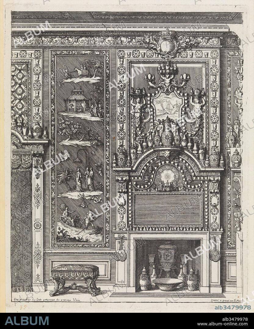 Oeuvres du Sr. D. Marot, published 1703 or 1712, Engraving, etching, woodcut title page of collection, Overall: 14 7/16 x 9 3/4 x 3/16 in. (36.6 x 24.8 x 0.4 cm), Books, Daniel Marot the Elder (French, Paris 1661–1752 The Hague), First overview publication of Daniel Marot's prints, published in 1703 in The Hague by Pierre Husson. The complete overview contained 23 series, most of which were first published individually by Marot himself.