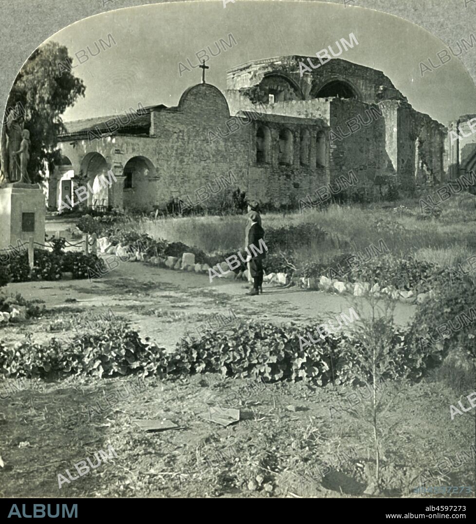 'Eloquent Testimony to Zeal of Early Spanish Missionaries - Mission of San Juan Capistrano, Calif.', c1930s. From "Tour of the World". [Keystone View Company, Meadville, Pa., New York, Chicago, London].