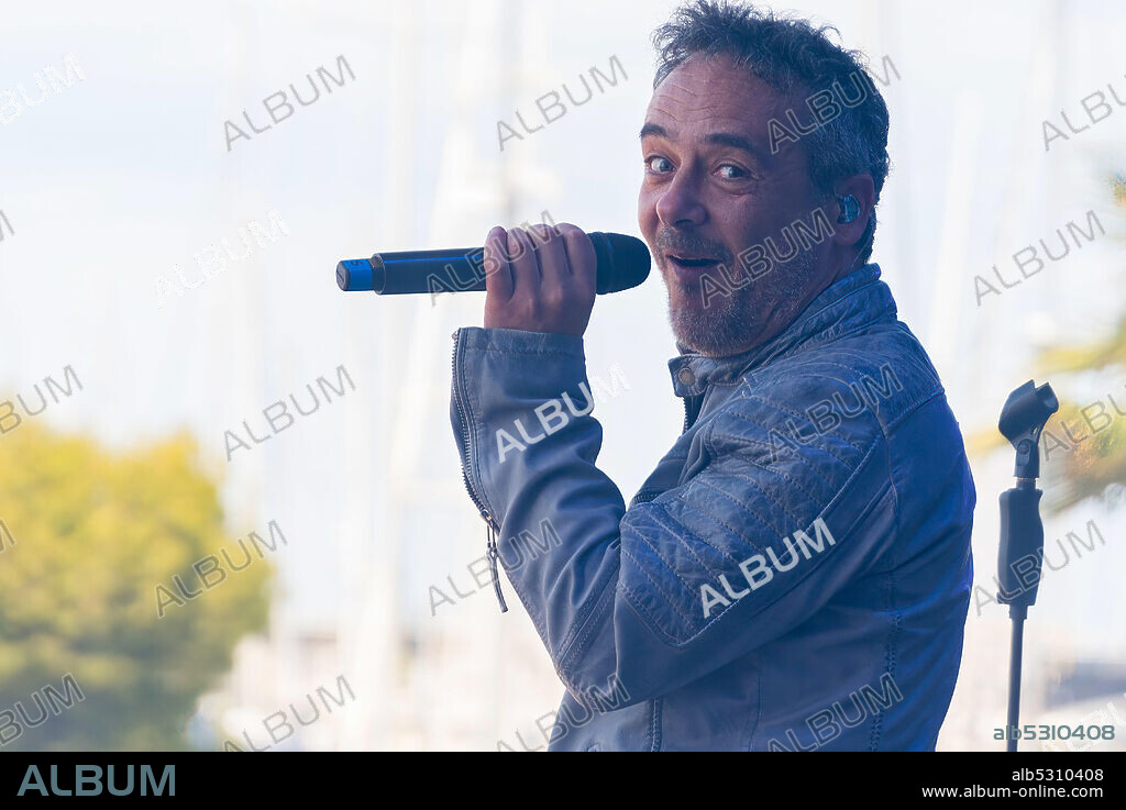 May 1, 2021, Valencia, Spain: Santi Balmes singer of Love Of Lesbian, Spanish indie music group performs during the Nits al Carme concerts at the Auditorio Marina Sur in La Marina de Valencia. (Credit Image: © Xisco Navarro/SOPA Images via ZUMA Wire).