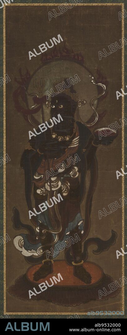 One of the 12 deva: Ishanaten (Isana). Origin: Japan. Date: late 15th-early 16th century. Period: Muromachi period. Ink, color and gold on paper.