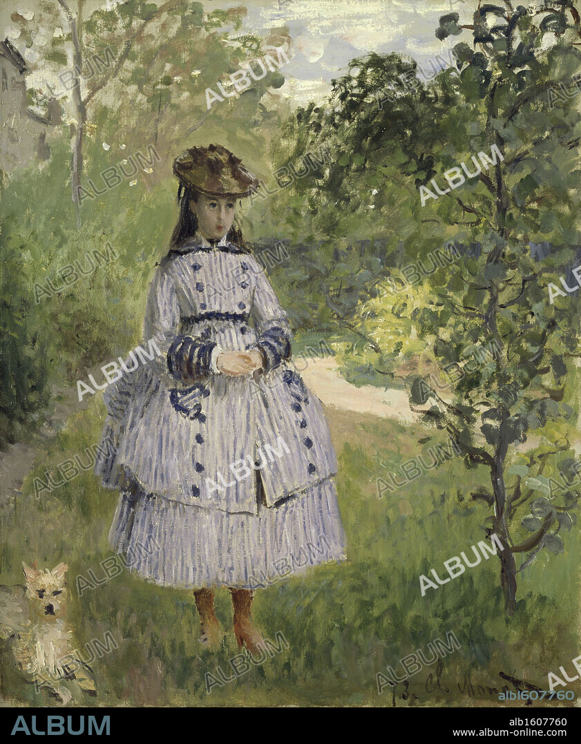 Girl in a Garden with a Dog  1873  Claude Monet (1840-1926/French)  Oil on Canvas  Barnes Foundation, Merion, Pennsylvania.
