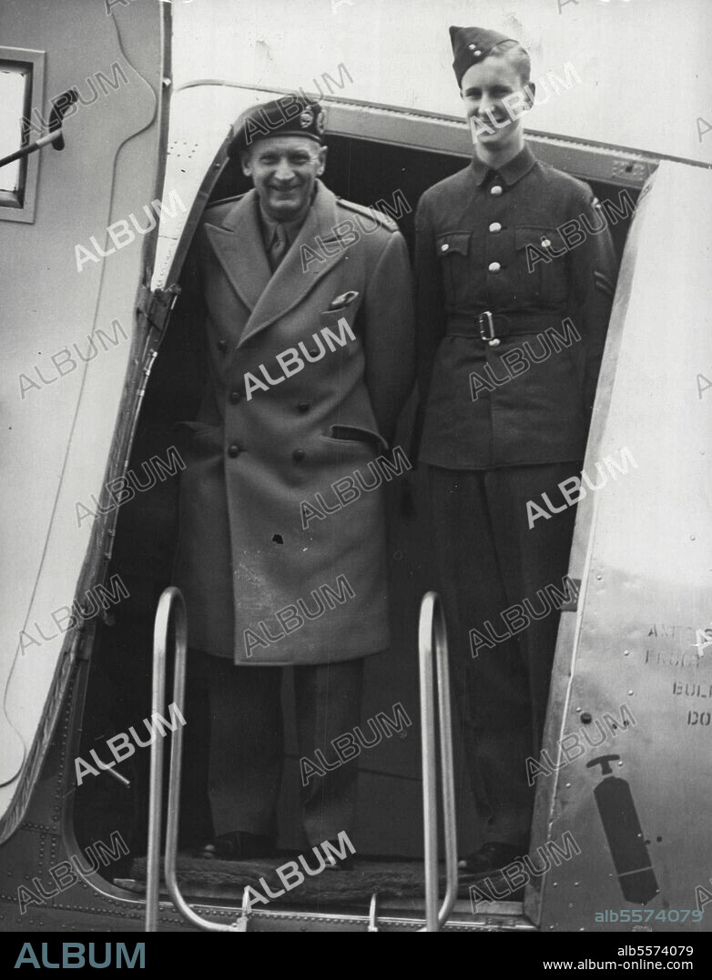 Monty' Takes A Cadet Corporal To European Capitals - Field Marshall Lord Montgomery with R.A.F. Cadet Corporal Osborne in the R.A.F. aircraft before it took off for Paris from Odiham R.A.F. Station, Hants, today.Field Marshal Lord Montgomery left aboard an R.A.F. aircraft from Odiham, Hants. for a visit to Paris and the capitals of the Low Countries today (Saturday), taking with him an air cadet to act as assistant air-quartermaster. Field Marshal Montgomery is Chairman of the Western Union Defence Committee.The cadet who will accompany him is Corporal Richard V. Osborne of Avenue Road, Dorridge, Warwickshire. He will assist with baggage, serve refreshments and provide any other personal service that may be needed. A boarder at Highgate School, Cadet Corporal Osborne is a member of the R.A.F. section of the Combined Cadet Force. He has had flying experience in Anson and Tiger Moth aircraft. January 07, 1950. (Photo by Reuterphoto).