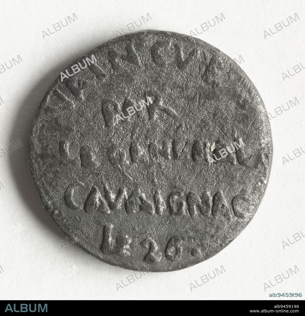 Repression of the June Days by General Eugène Cavaignac (1802-1857), from June 23 to 26, 1848, Anonymous, Engraver in medals, In 1848, Numismatics, Medal, Lead, Paris, Dimensions - Work: Diameter: 2.2 cm, Weight (type dimension): 12.75 g.