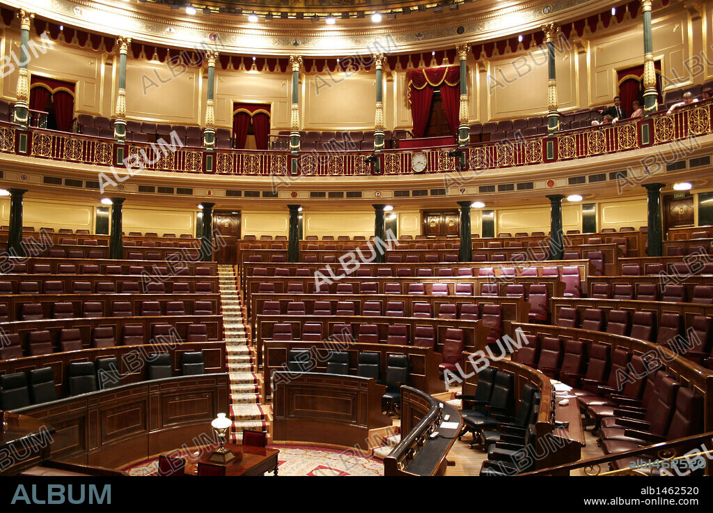 CONGRESO DE LOS DIPUTADOS. Imagen del HEMICICLO vacio. Madrid.
