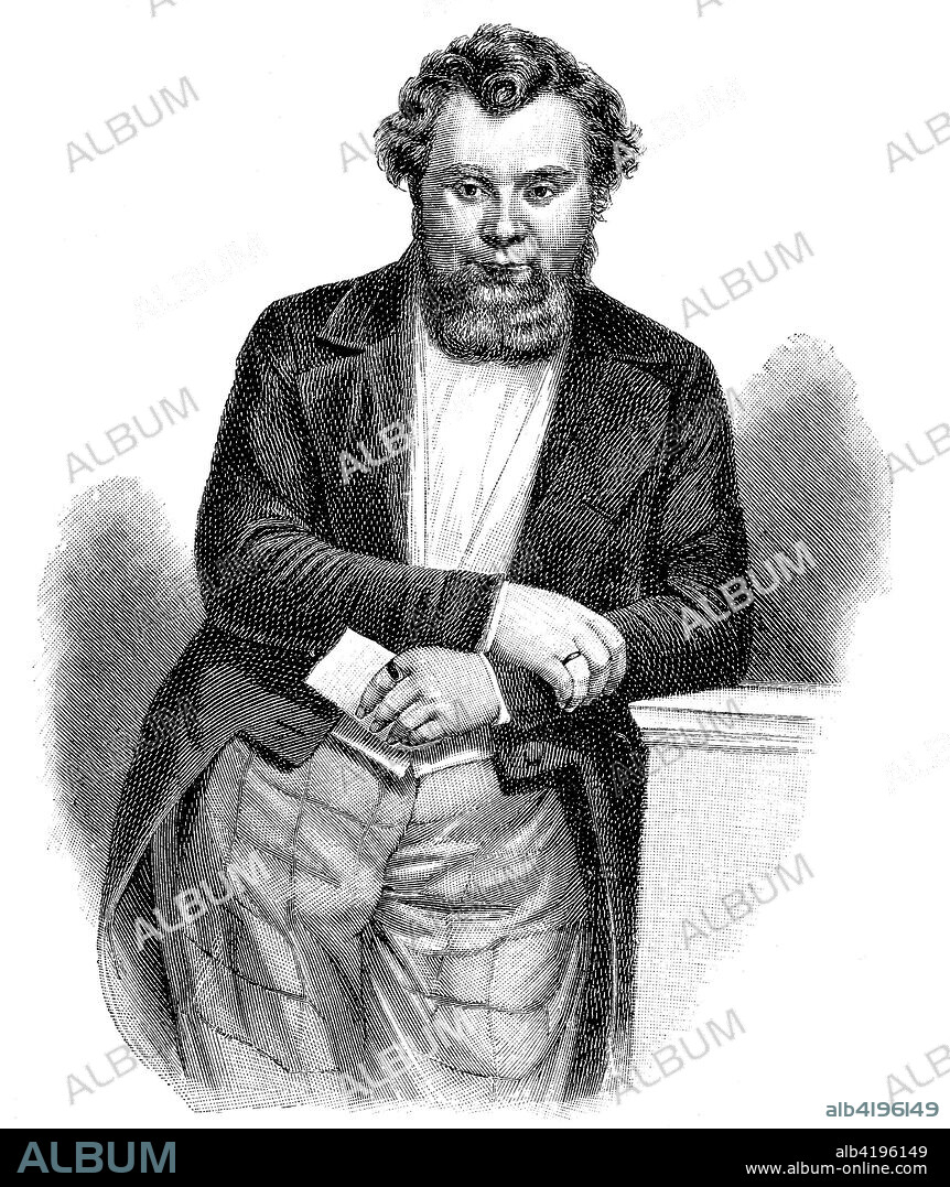 Robert Blum, 10 November 1807 - 9 November 1848, was a German politician, publicist, publisher and poet in the years before and during the 1848 Revolution, digital improved reproduction of an original print from 1880.