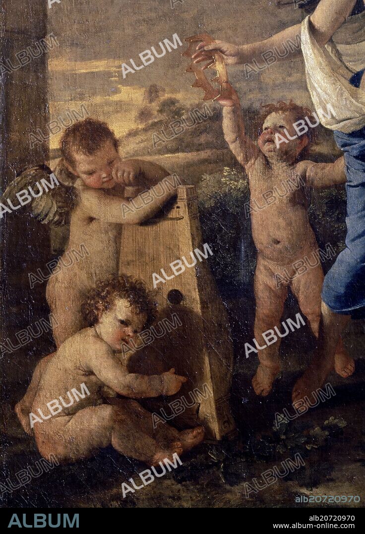 NICOLAS POUSSIN. EL TRIUNFO DE DAVID - DETALLE DE LOS PUTTI - HACIA 1630 - O/L - NP 2311 - PINTURA BARROCA CLASICISTA FRANCESA - CONJUNTO 9233.