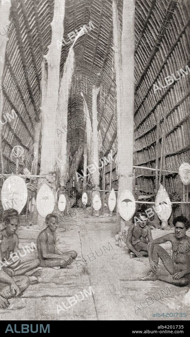 A cannibal temple, New Guinea, seen here in the late 19th century.  From The Wonders of the World, published c.1920.