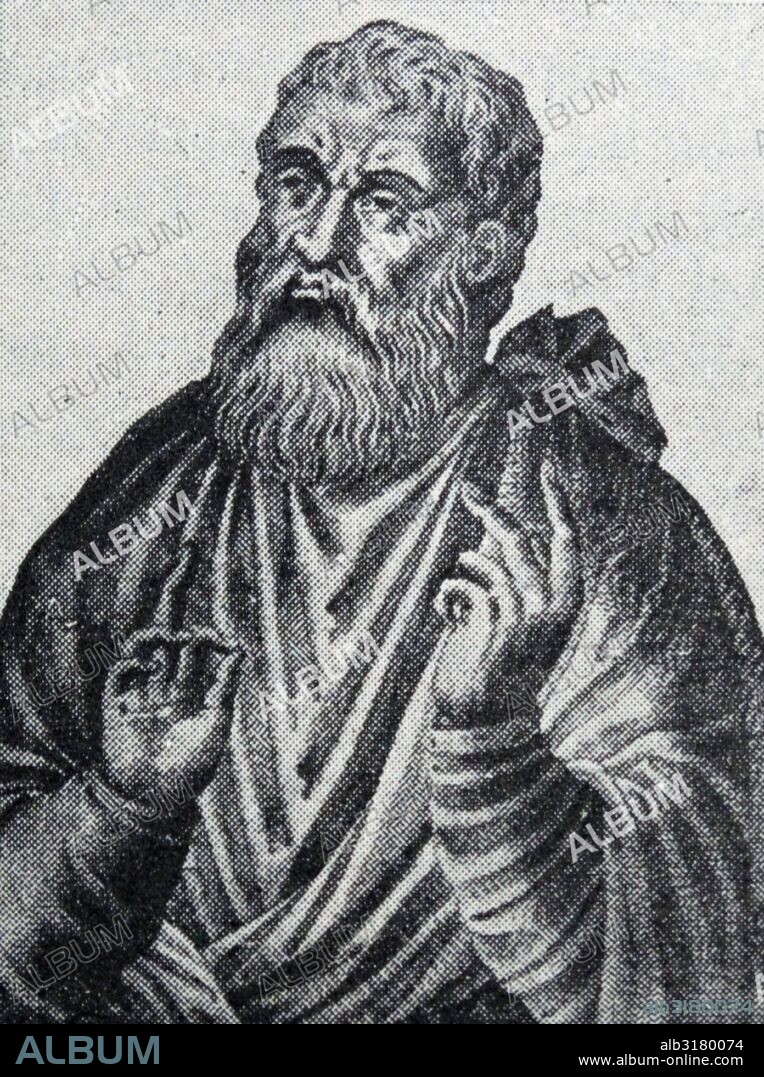 Portrait of Justin Martyr (100-165) an early Christian apologist.